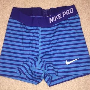 Nike pro striped spandex shorts SMALL